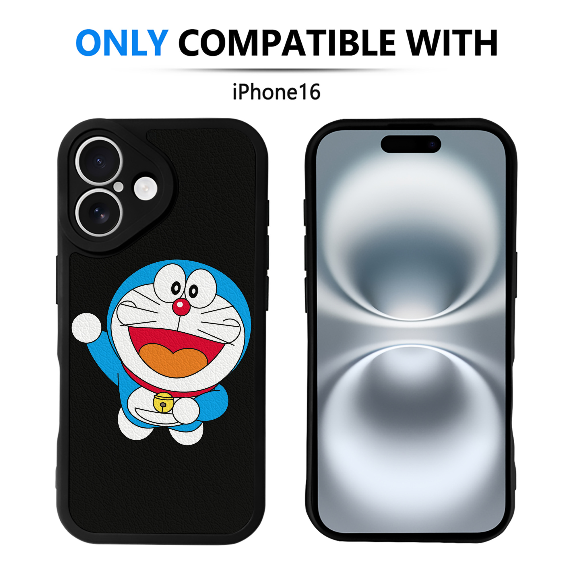 （画像用） ドラえもん Doraemon 【iPhone 16シリーズ対応】シリコンスマホケース（レザー調） 材質：シリコン